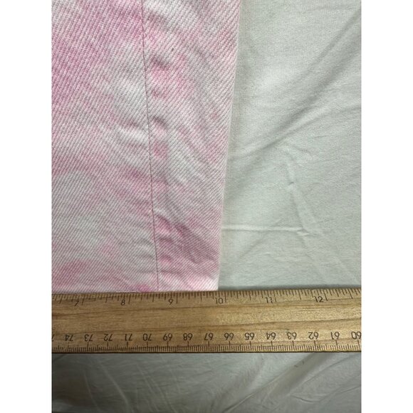 Zara‎ Women's Tie Dye High Rise Wide Leg Pants size 6 Pink - Picture 9 of 9
